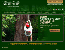 Tablet Screenshot of cypressvalleycanopytours.com